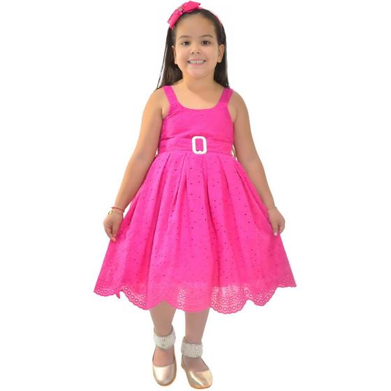 Imagem de Vestido Laise Rosa Infantil: Elegância dos 6 meses aos 10 anos