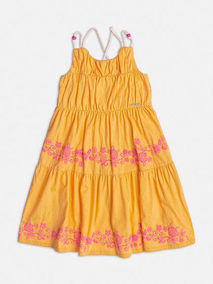 Imagem de Vestido laranja com estampa pink