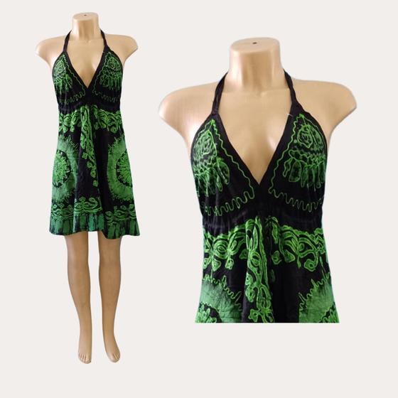 Imagem de Vestido Lenço Indiano Curto Estampado Com Alcinha Regulável