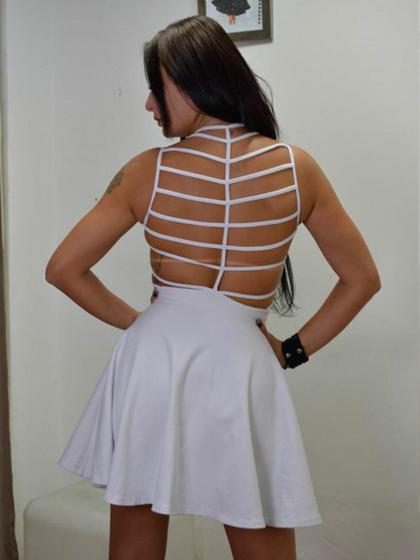 Imagem de Vestido Limone tiras frente e costas Branco / P - NUM. 36-38