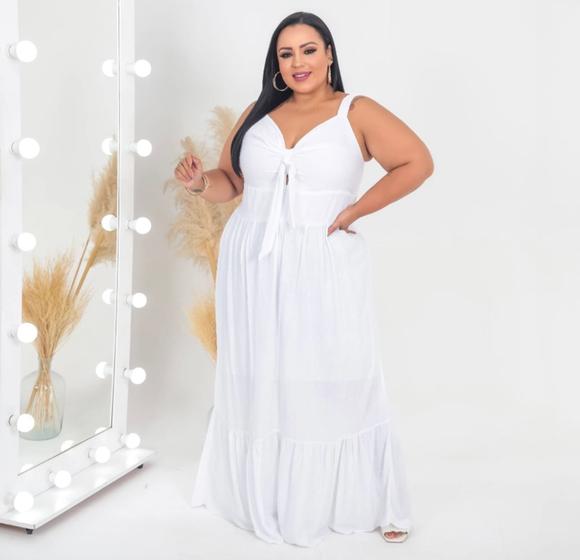 Imagem de Vestido longo Bianca tecido viscolinho pipoquinha disponível G2 e G3 PLUS SIZE