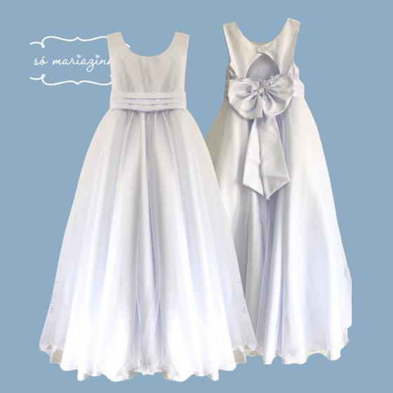 Imagem de  Vestido Longo branco Faixa Prega Branca REF4072