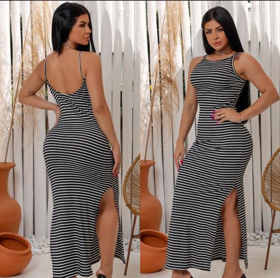 Vestido longo de costa nua - BELA ROSA - Vestido Feminino - Magazine Luiza