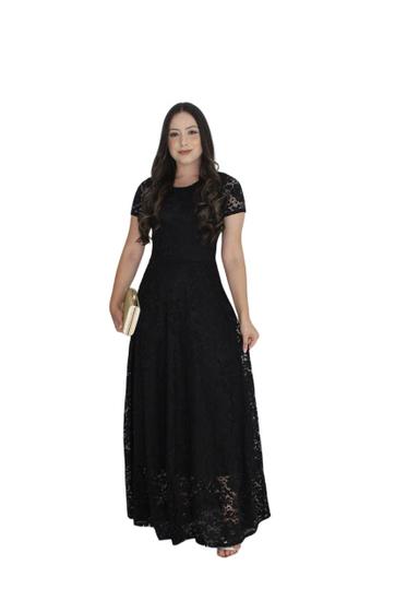 Renda Vestido De Festa Simples Preto Vestido Preto Vestido Midi