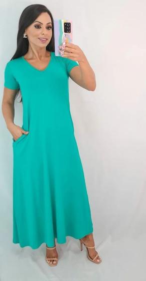 Imagem de Vestido Longo De Malha Com Bolso Lateral