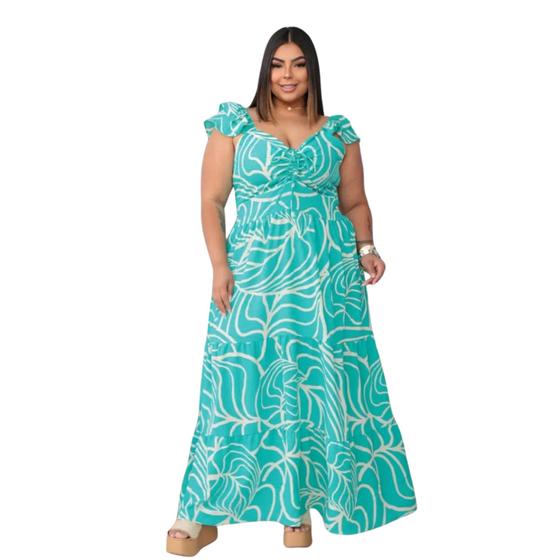 Imagem de Vestido Longo Estampado Manguinha G1g2g3 E G4 1 geração