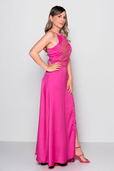 Imagem de Vestido longo festa fucsia