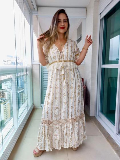 Vestido Feminino Vestido Longo Hippie Dress Look Vestido Boho Boho