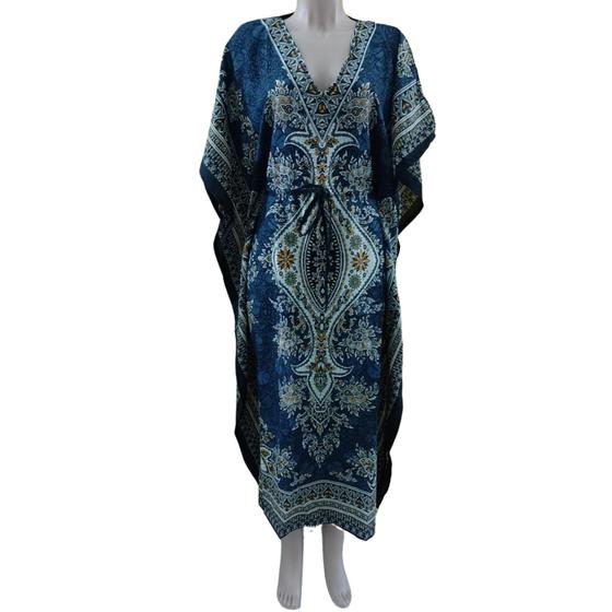 Imagem de Vestido Longo Kaftan Indiano Moda Boho Hipie Plus Size