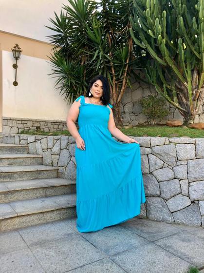 Imagem de Vestido Longo Lastex com alça regulável Plus Sizes