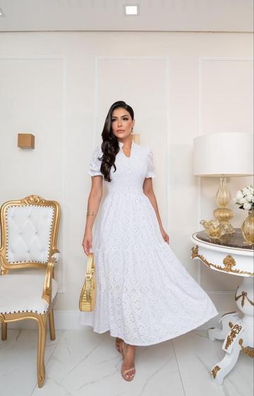 Vestido Longo Malha Lese com Botões Festa Madrinha Casamento - Fashion ...