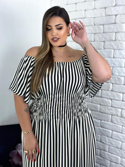 Imagem de Vestido Longo Plus Size Ciganinha Com Lastex Ombro a Ombro Azul Claro