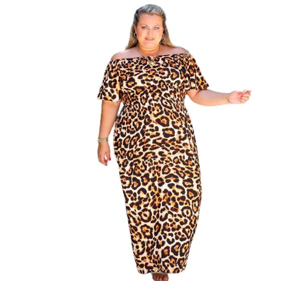 Imagem de Vestido Longo Plus Size Ciganinha Tamanho Grande Estampado Verão