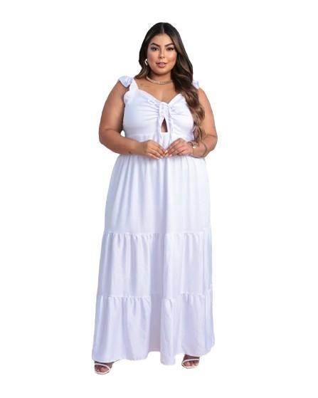 Imagem de Vestido Longo Plus Size Duna Acetinado Semi Brilhante