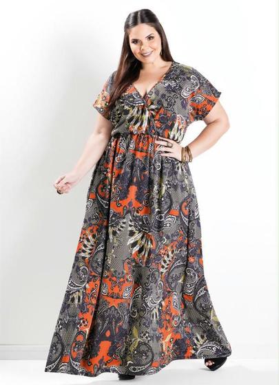 Imagem de Vestido Longo Plus Size Evangelico Grande Do 44 ao 70 Festa Casual