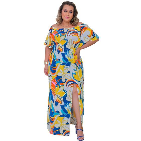 Vestido Longo Plus Size Moda Gestante Liso Donaluu Vestido Gestante