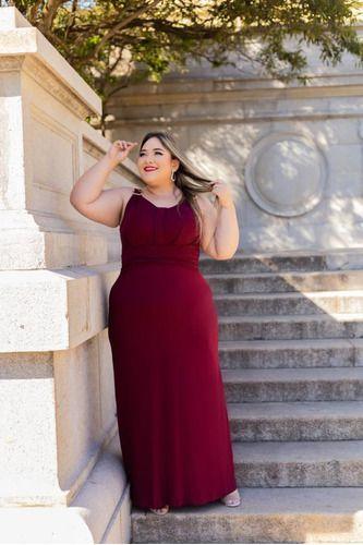 Vestido Plus Size Soltinho Longo Vestido Longo Plus Vestido Em