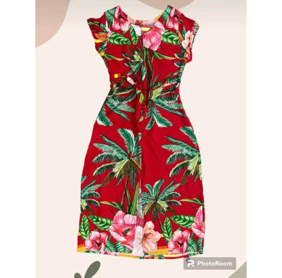 Imagem de Vestido Longo Solto Floral Manguinha Moda Evangélica Viscose