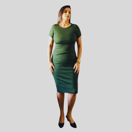 Imagem de Vestido Luana midi canelado verde