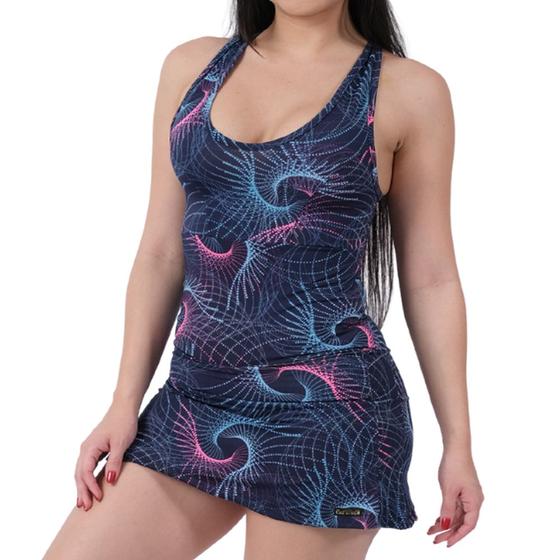 Imagem de Vestido Macaquinho Estampado Feminino Fitness Treino Academia