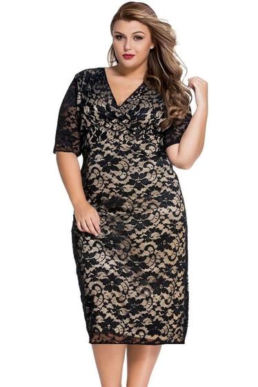 Imagem de Vestido Madrinha Plus Size Renda 79 Festa Formatura Batizado