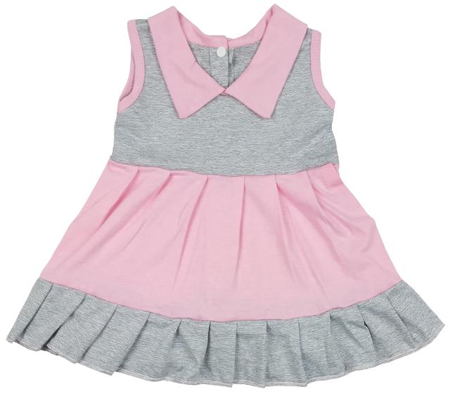 Imagem de Vestido Malha Algodão Roupa Para Bebê Menina Cores Sortidas