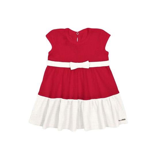 Imagem de Vestido Malha Waffle Manga Curta Infantil Alakazoo Ref 46139