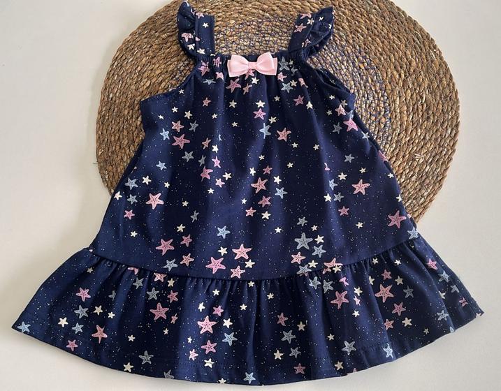 Imagem de Vestido manga curta brandili feminino azul TAM M