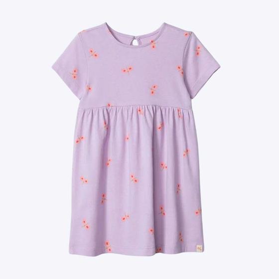 Imagem de Vestido Manga Curta Lilás Estampado Toddler Infantil Menina Hering Kids 5B1W1KEN