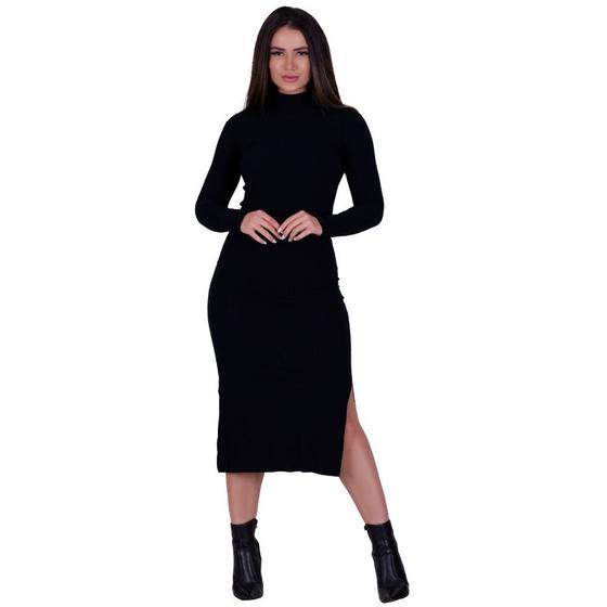 Imagem de Vestido Manga Longa Gola Alta Inverno Midi Patrícia