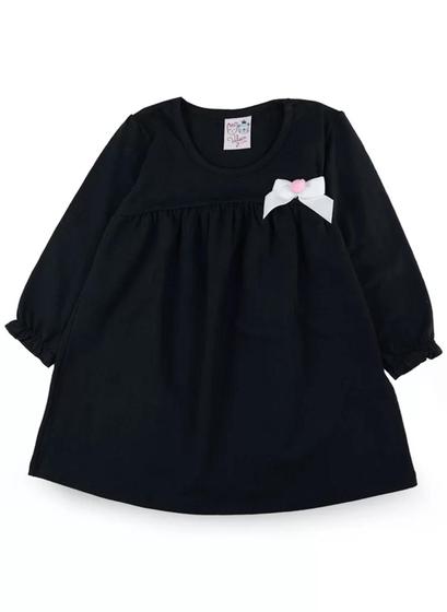 Imagem de Vestido Manga Longa Laço com Pompom Cotton -  Valeen Kids