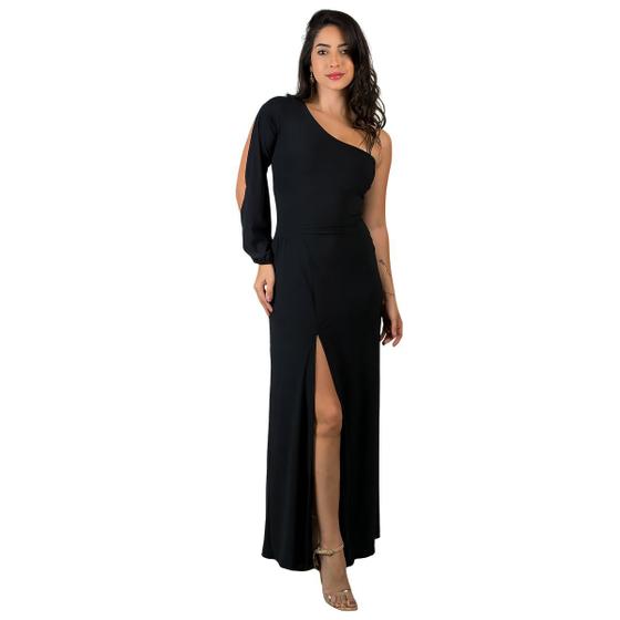 Vestido Manga Única E Fenda Fashion Estiloso Casual Confortável Mula Manca Menor preço em Vestido Manga Única E Fenda Fashion Estiloso Casual Confortável Mula Manca