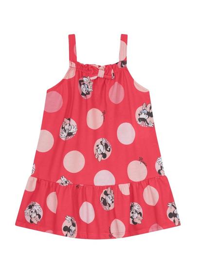 Imagem de Vestido Meia Malha Infantil Minnie Mouse Rosa Médio - Brandili