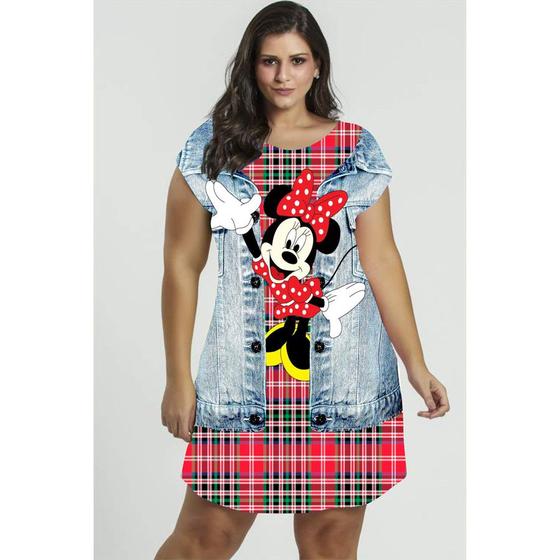 Imagem de Vestido Mickey e Minie Plus Size Carinhas Preto