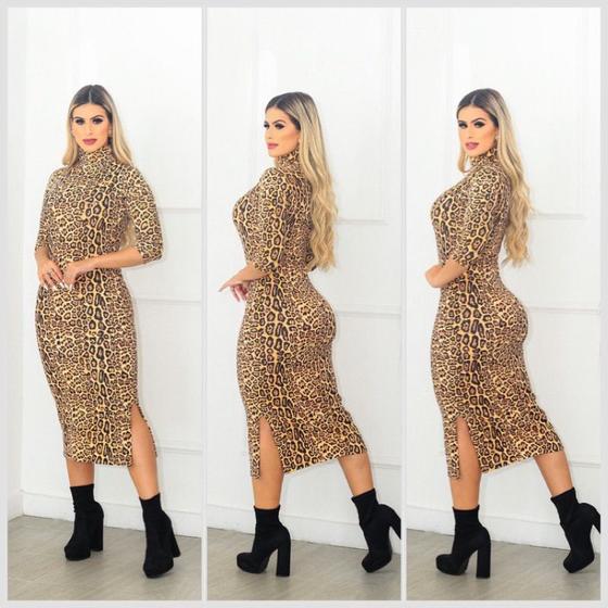 Jaqueta Inverno Vestido Longo E Coturno Vestido Midi Canelado