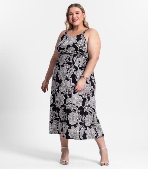 Imagem de Vestido Midi Com Estampa Feminino Secret Glam Preto