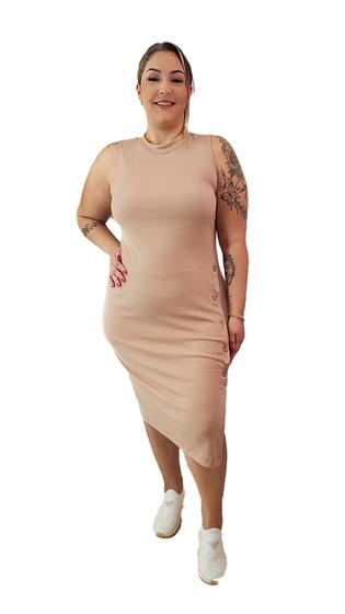 Imagem de Vestido midi com fenda lateral plus size feminino