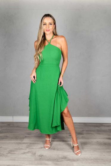 Imagem de Vestido Midi Crepe Assimetrico Liso