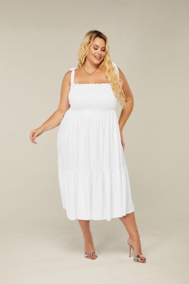 Imagem de Vestido Midi Elegante Plus Size grávidas Lactantes chá de bebê