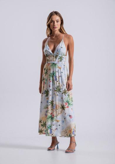 Imagem de Vestido Midi Em Viscose Com Elástico Cintura 6362L Lez A Lez