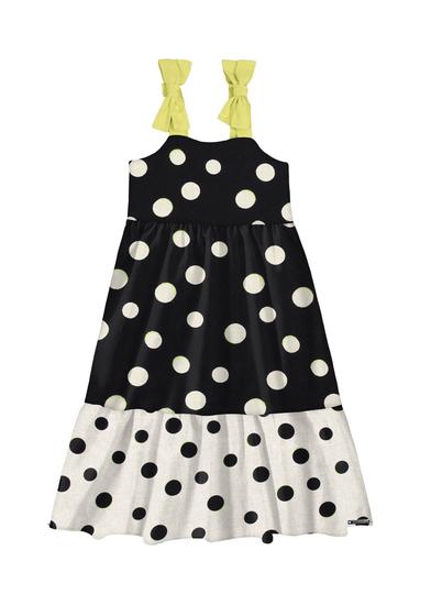 Imagem de Vestido midi infantil em viscose poá com laço