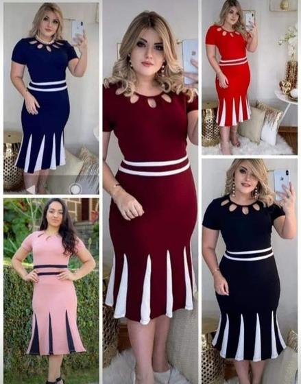 Imagem de Vestido MIDI Nesga Moda Feminina Evangélica