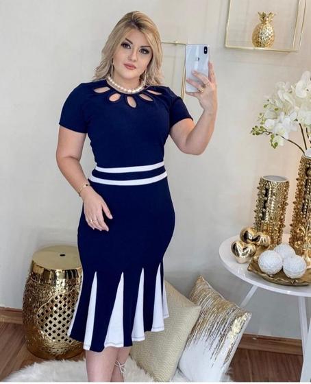 Imagem de Vestido MIDI Nesga Moda Feminina Evangélica