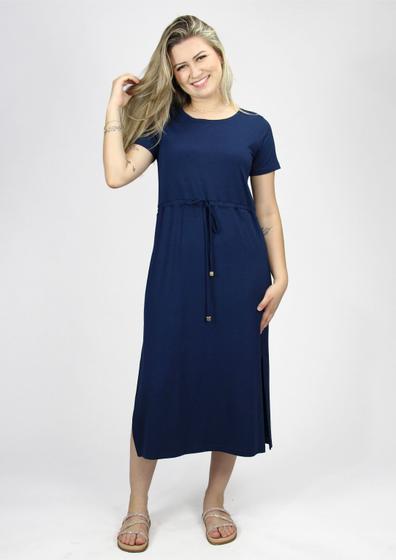 Imagem de Vestido Midi Pau a Pique Básico Azul Marinho