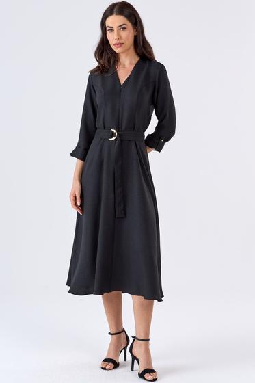 Imagem de Vestido Midi PKS Com Cinto Preto