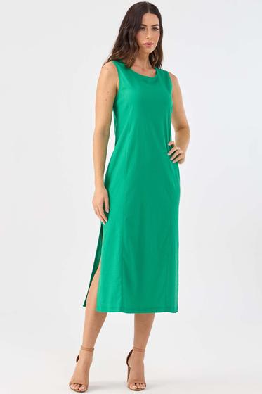 Imagem de Vestido Midi PKS Com Fendas Linho Verde