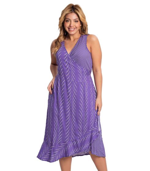 Imagem de Vestido Midi Plus Size Decote V Secret Glam Roxo