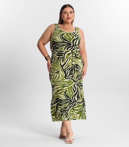 Imagem de Vestido Midi Plus Size Secret Glam Verde