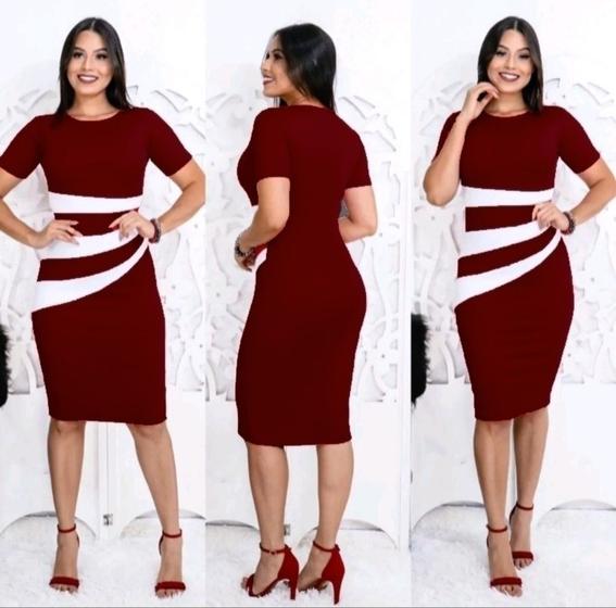 Imagem de Vestido Midi Três Faixas Moda Evangélica Feminina