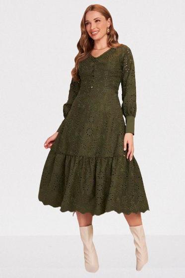 Imagem de Vestido midi verde laise evase fascinius